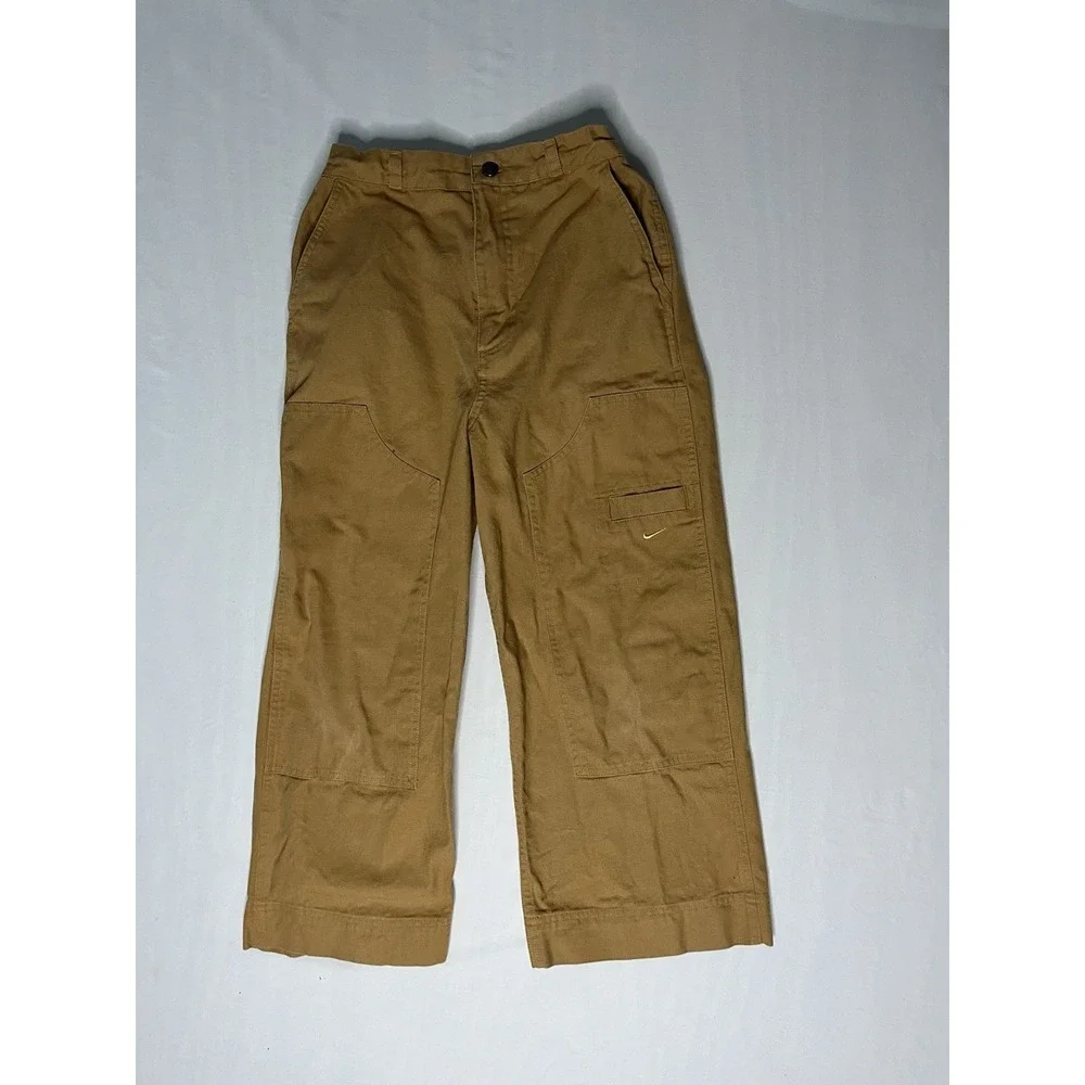 Nike Sportswear Metro Ground Carpenter Pants Kids Large Brown Double Knee FV8047